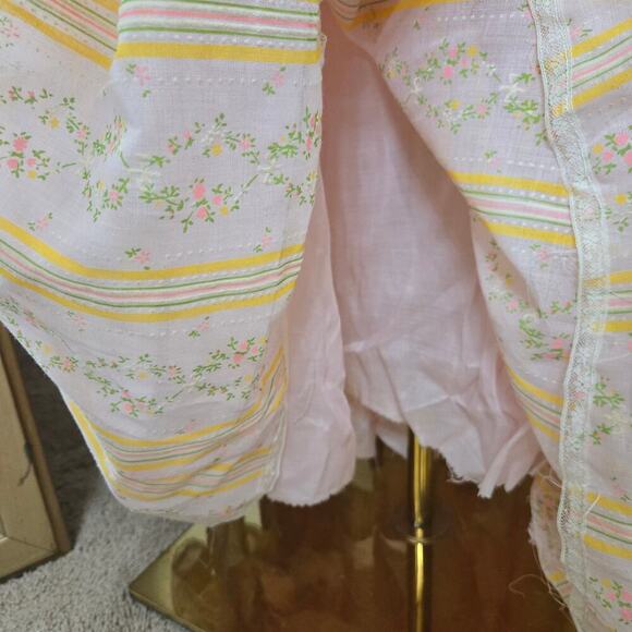 Handmade VTG 70s Floral Lace Maxi Dress Pink Victorian Prairie Cottage Western - Picture 6 of 12